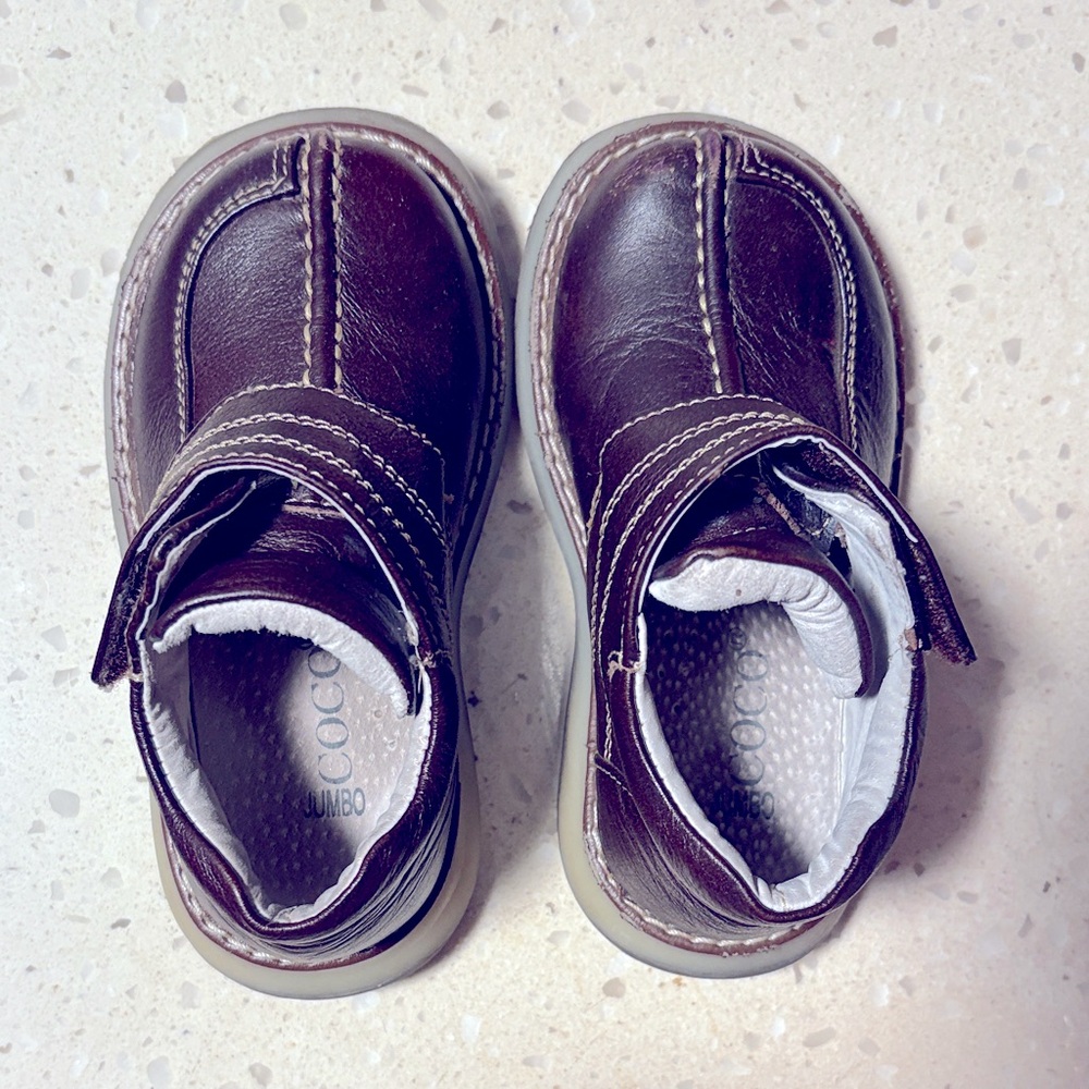 Brown Kids All Leather Shoes
